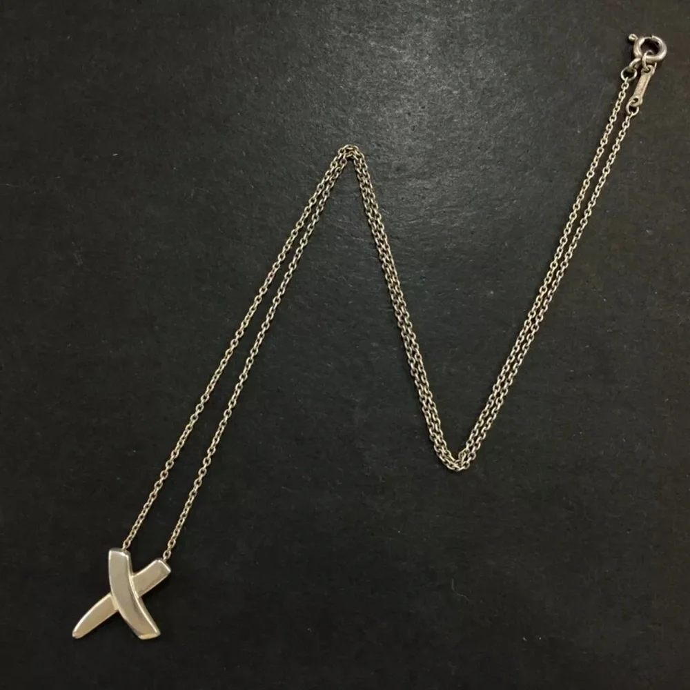 TIFFANY & CO. Silver 925 Paloma Picasso X Pendant Necklace - Picture 2 of 9